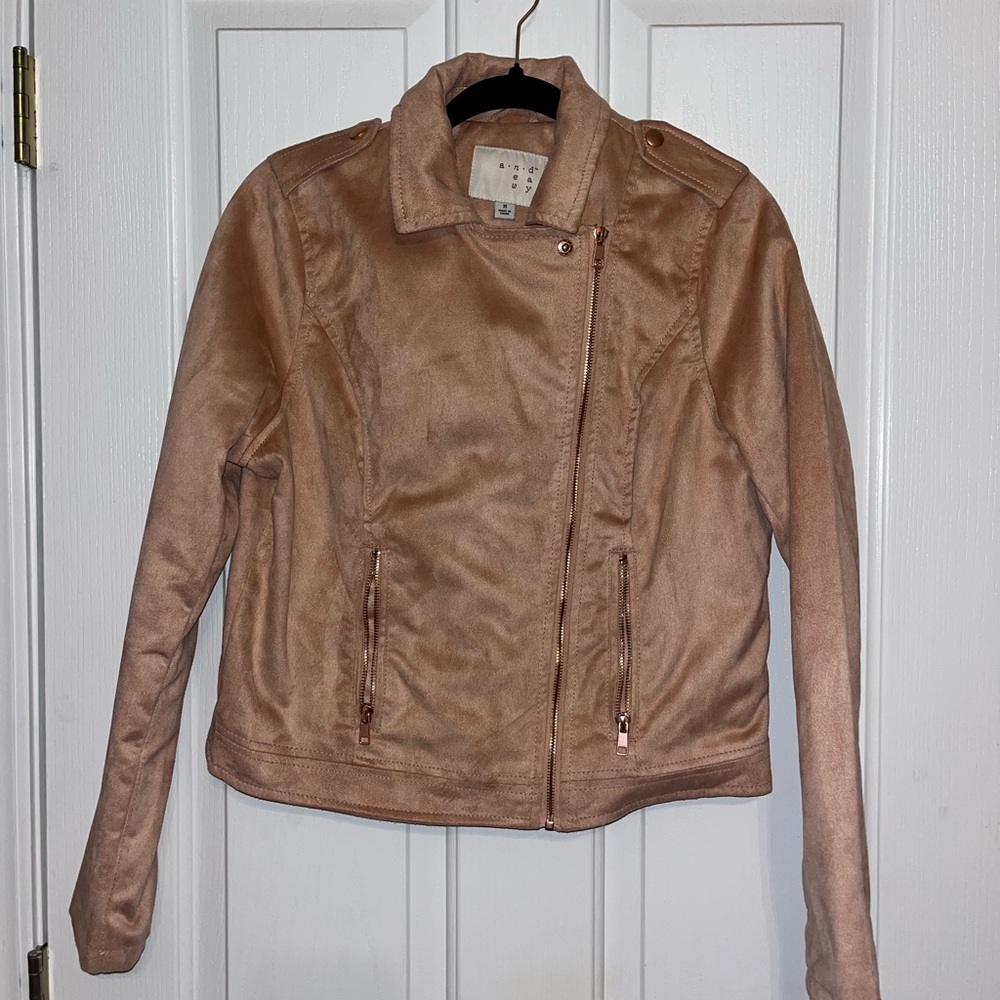 Beige Faux Leather Jacket